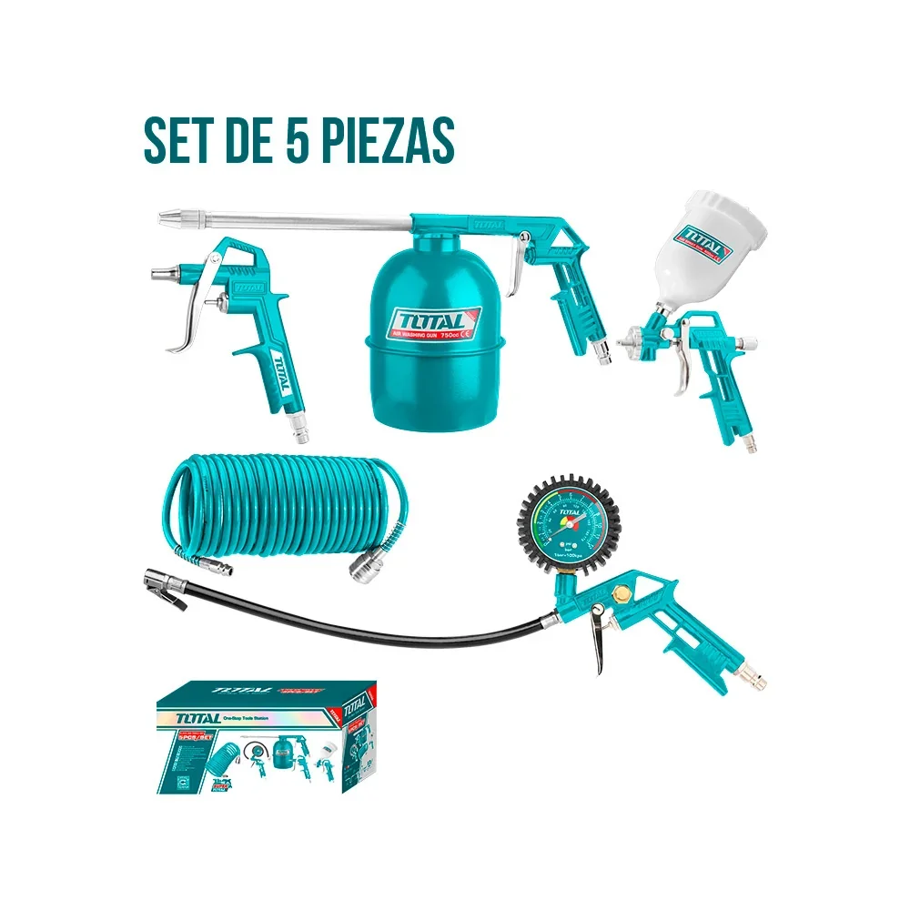 Juego 5 piezas herramientas neumaticas