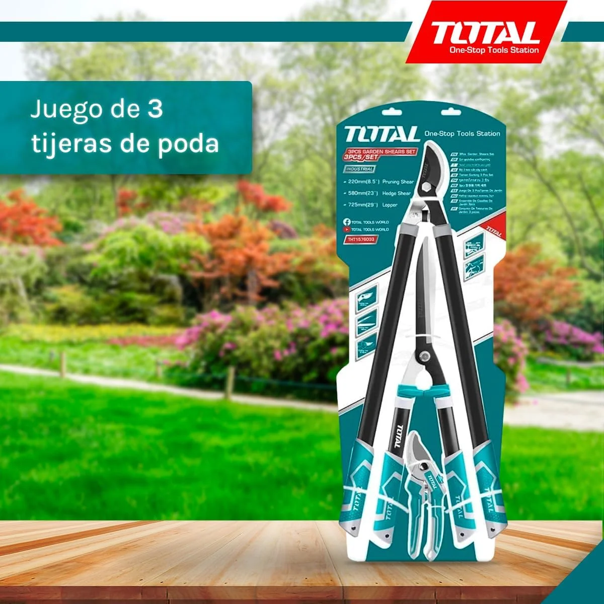 Set 3 Tijeras De Poda Total Industrial