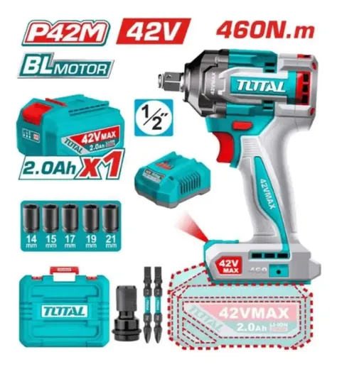 Llave de impacto inalambrica 1/2 pulgada 42V brushless 3