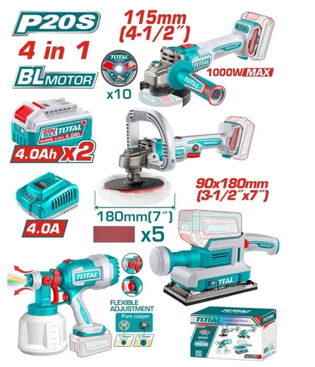 Kit inalámbrico 4 en 1 P20S 20V brushless