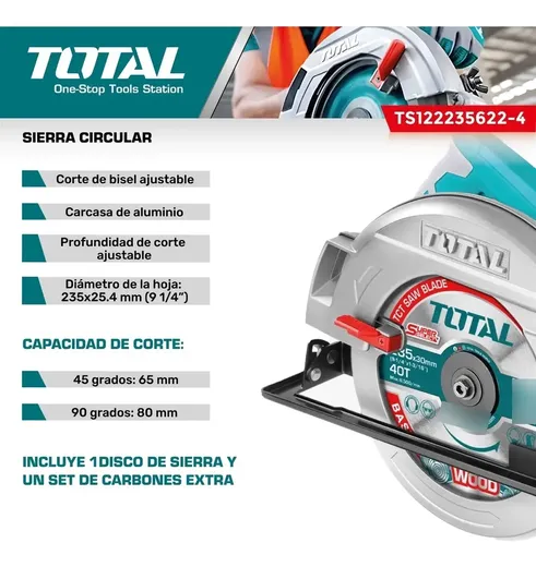 Sierra circular 2200 W disco 235 mm 2