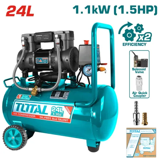 Compresor silencioso sin aceite 24L 1,5HP TCS1110242