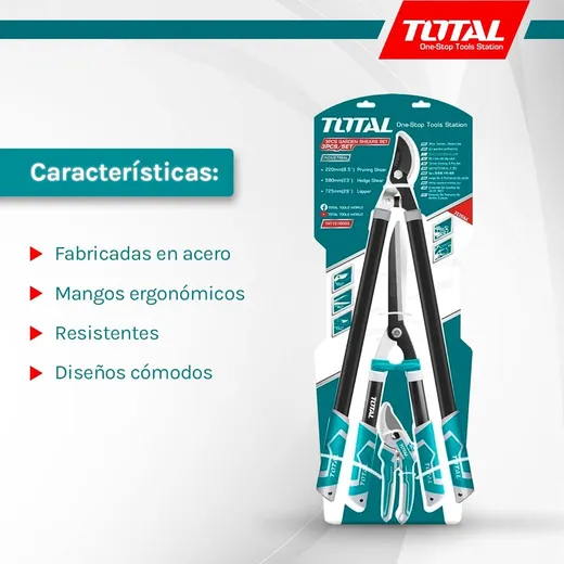 Set 3 tijeras de podar y cortasetos 2